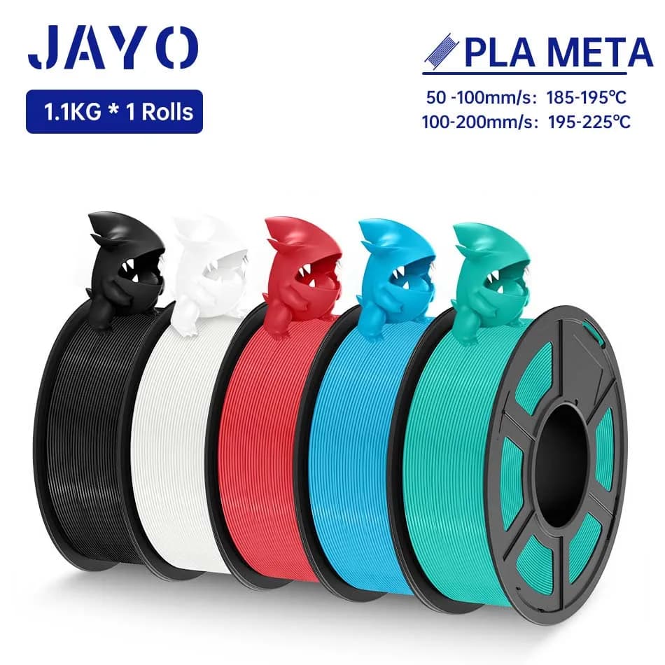 JAYO Filament PLA 1.75MM 5 Rolls PLA Meta 3D Filament For 3D Printer FDM Tenacity of the Ferita Model 3D Printing Materials 1.1KG