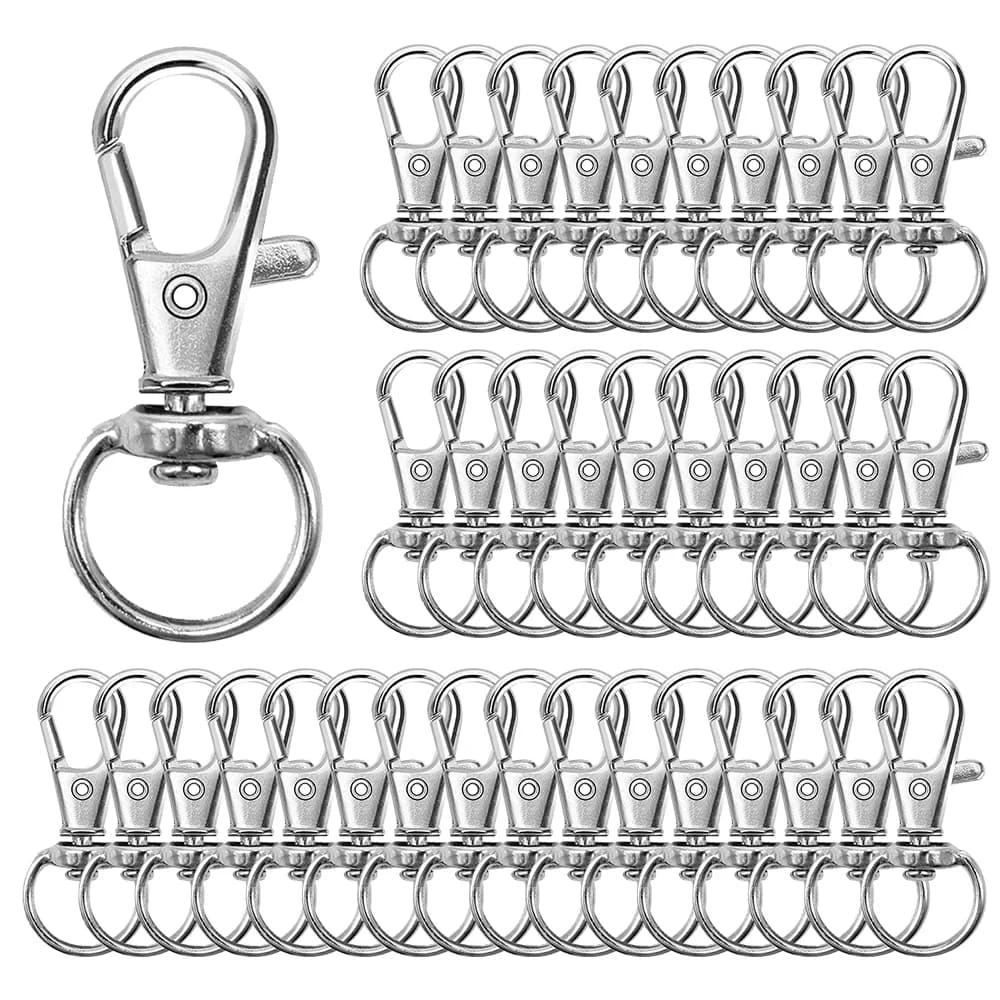 20 pezzi portachiavi clip ganci chiusure girevoli cordino moschettone moschettone per portachiavi gioielli fai da te artigianali (32 mm)