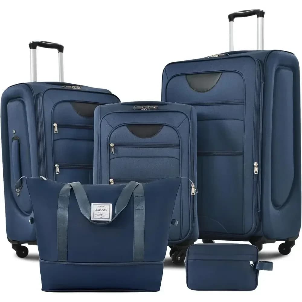 3-Piece Expandable Spinner Luggage Set, 22 26 30, Deep Blue