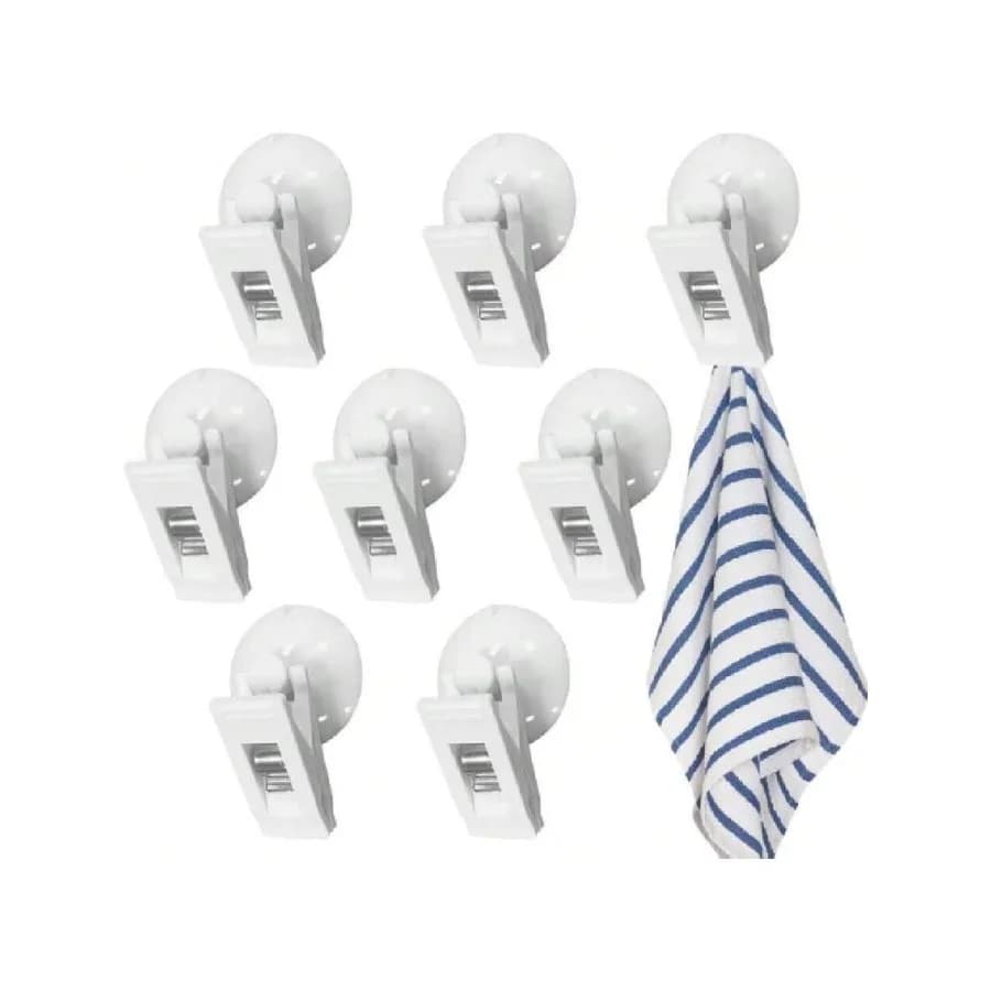 Clip a ventosa da 8 pezzi, clip per tende da doccia antivento, ganci a ventosa resistenti per finestre in vetro, acquari e vasche per pesci