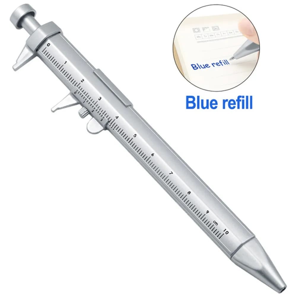 Penna Calibro 2 in 1 Multifunzione con Inchiostro Gel 0.5mm e Rollerball per Misurare e Scrivere, Strumento per Interni ed Esterni