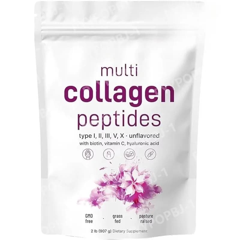 Polvere di Peptidi di Collagene Multiplo 2lb, Collagene Idrolizzato con Biotina 10000mcg e Vitamina C, Senza Sapore, per Donne e Uomini