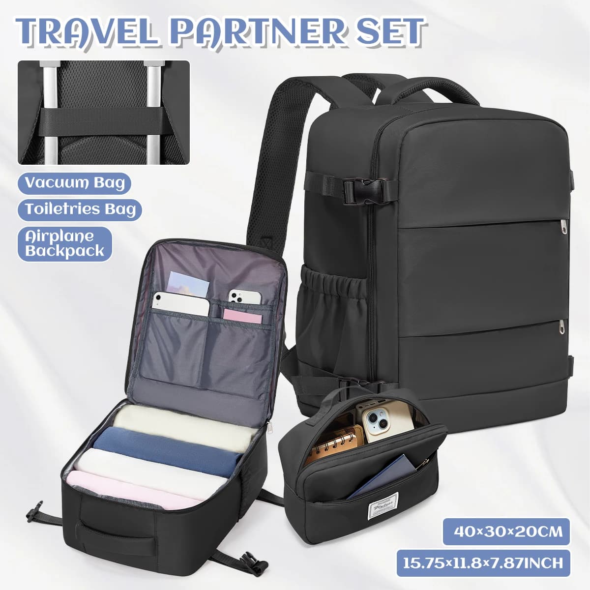 Zaino Ryanair 40x30x20, zaino da viaggio per bagaglio a mano per donna e uomo, zaino da lavoro, borsa per laptop da cabina Wizzair, zaino portatile