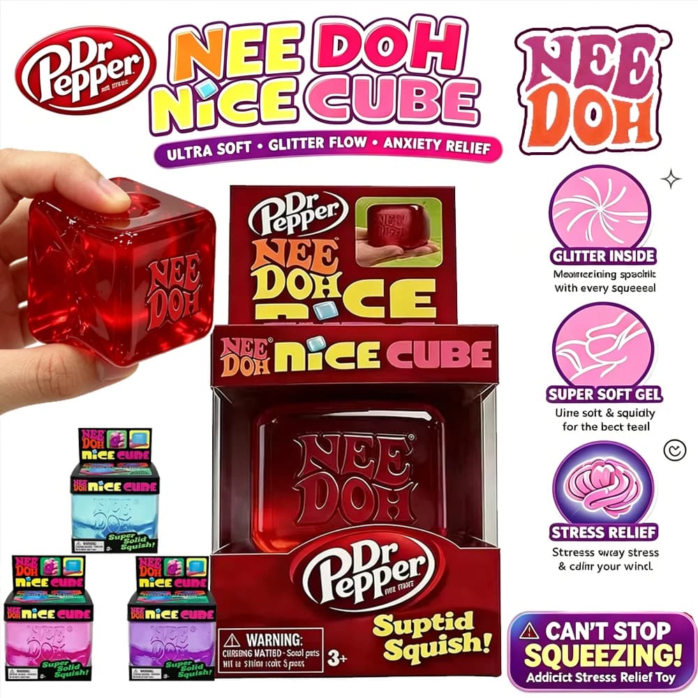 Cubo Squishy Ultra Morbido Needoh, Giocattolo Antistress, per Calmare l'Umore e Alleviare la Ansia, Migliora la Concentrazione per Adulti e Bambini