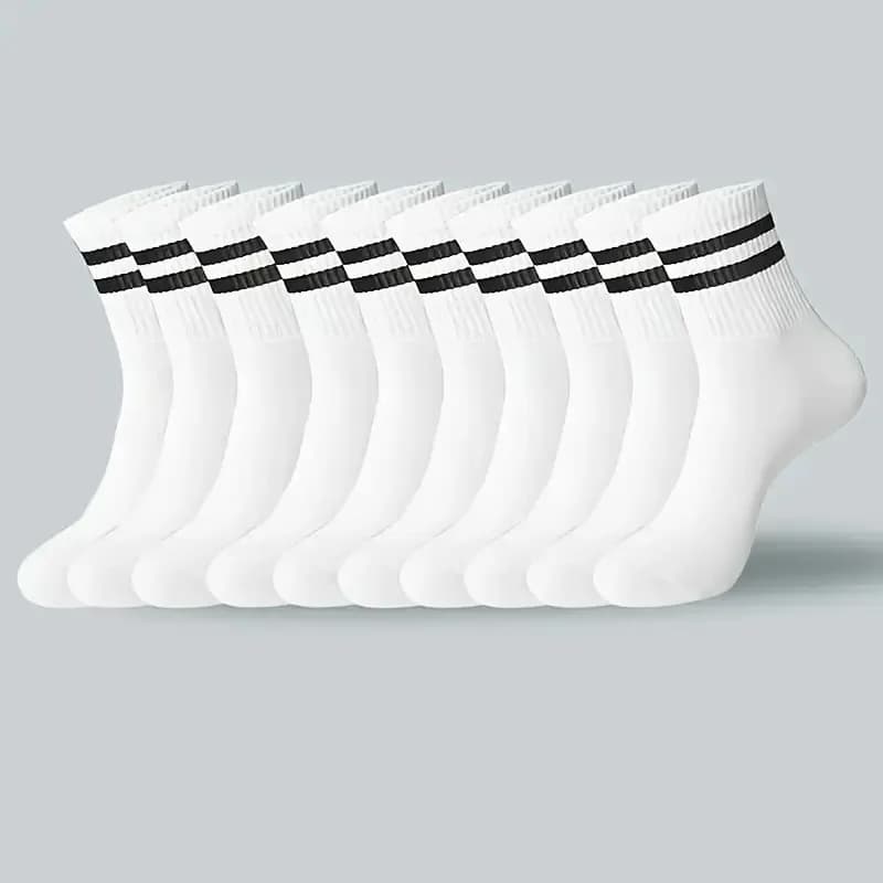 Calzini girocollo in tinta unita neutra Primavera Estate Assorbimento del sudore Traspirante Morbido e confortevole Calzini sportivi per coppia 1-20 paia