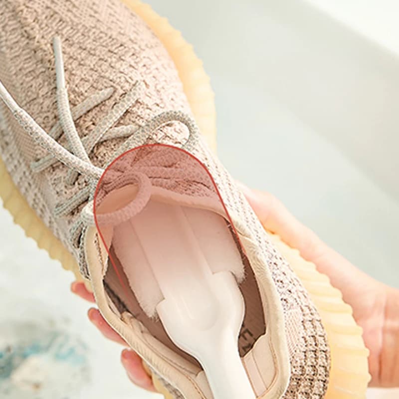 Spazzola Professionale per la Pulizia delle Scarpe con Manico Lungo, Kit per Scarpe Bianche e Ciabatte, Spazzola Morbida Multifunzionale Appendibile