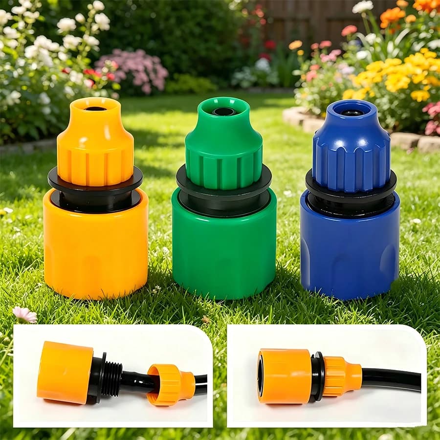 Sturdy Multicolor Thickened Plastic Quick Garden Hose Connector Leakproof Durable Adapter for Water Pipe Irrigation Connection