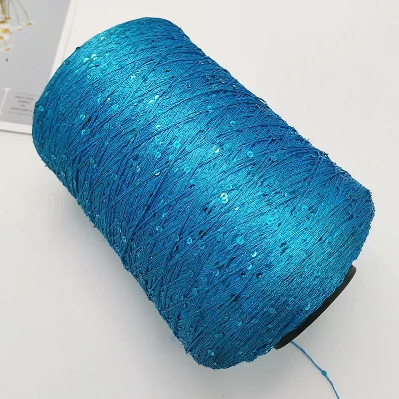 500g Filato con Paillettes per Maglieria A Mano Maglioni Scialli Cappelli Borse Fai da Te Estate Filo All'uncinetto Moda Sottile Morbido Grigio Blu Nero
