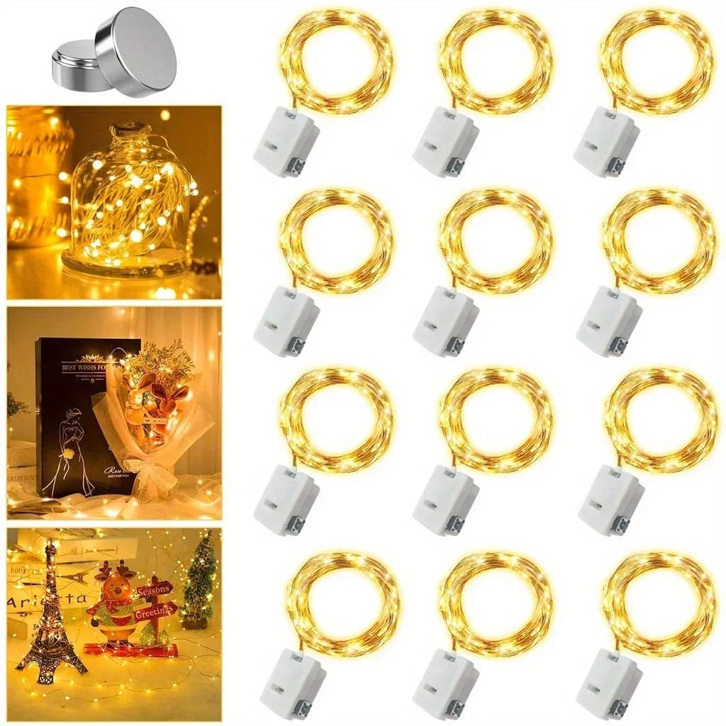 Pack of 10 mini waterproof copper lamps with 3 speed modes for Christmas decorations and outdoor use