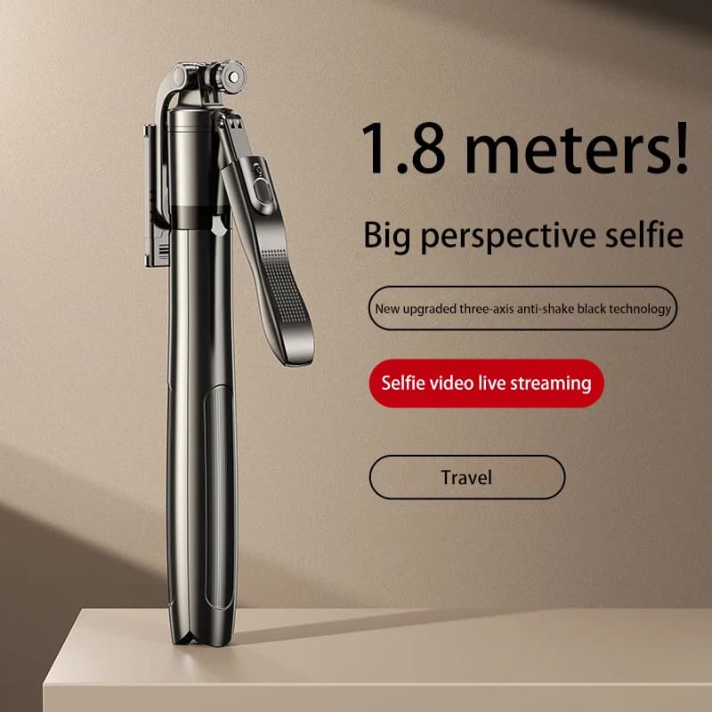 Selfie Stick Bluetooth Xiaomi 1.8M con quadasse 360 ° Treppiede da pavimento con giunto cardanico portatile anti-vibrazione multifunzione con rotazione