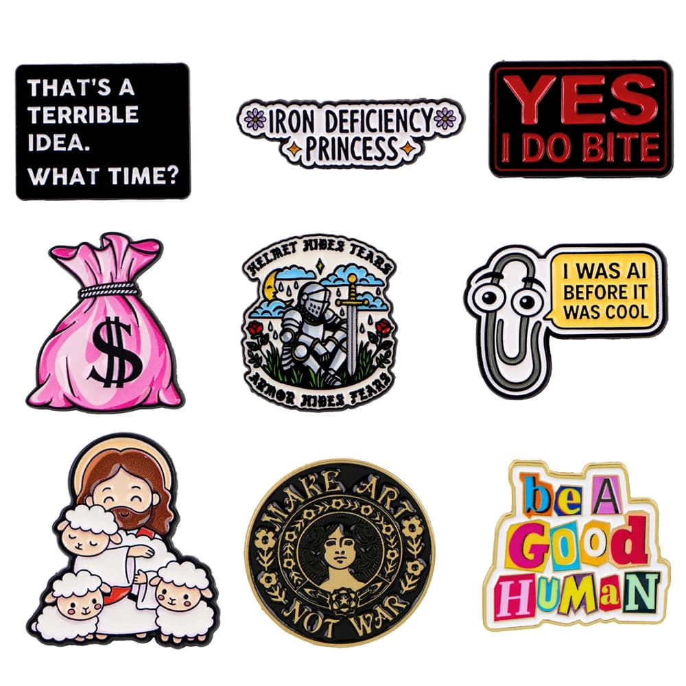 YES I DO BITE Qutoes Spille e Distintivi in Smalto Morbido per Abbigliamento Uomo Donna, Spille da Risvolto, Spille per Zaino, Accessori