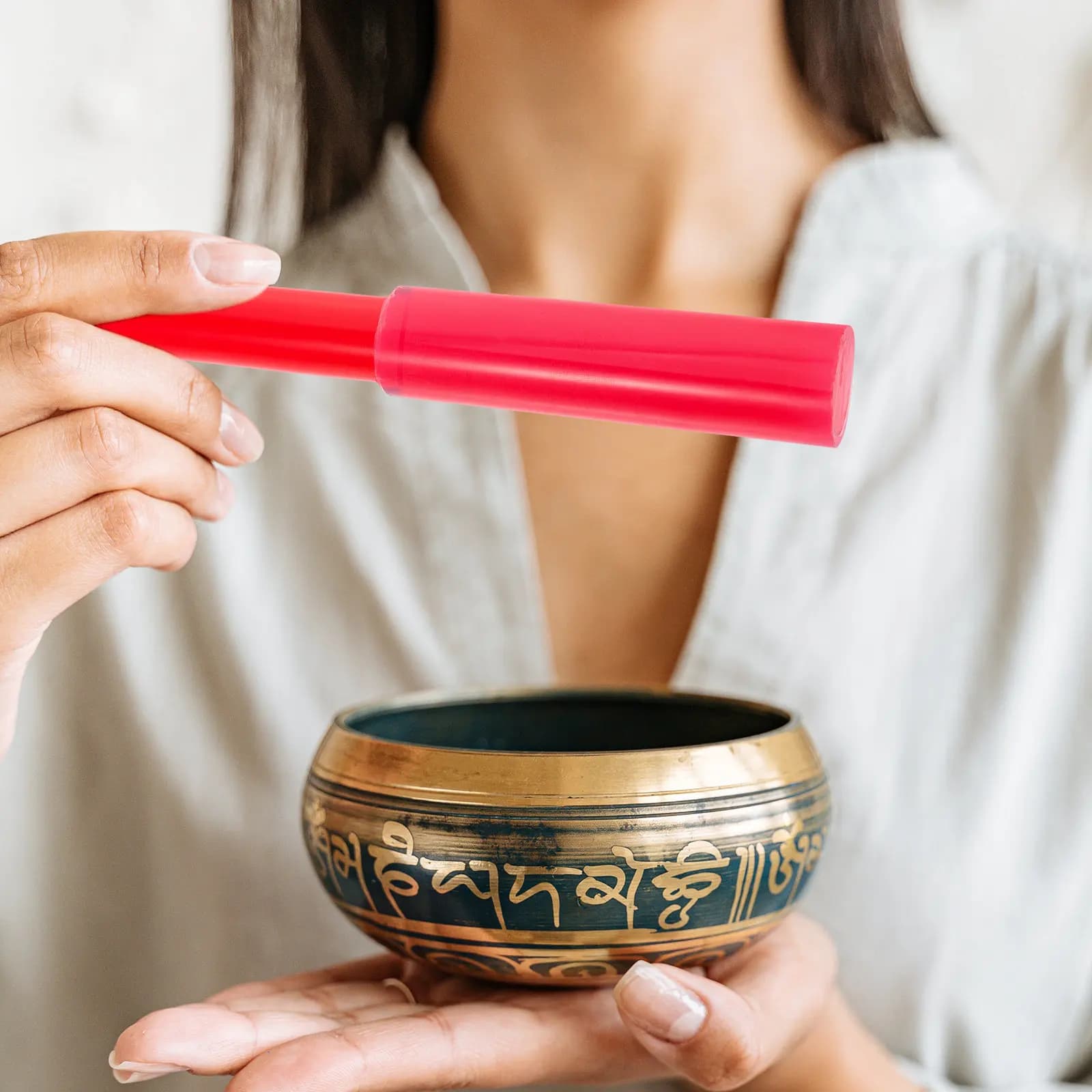 Crystal Singing Bowl Mallet Acrylic Rubber Striker Meditation Sound Bowl Stick Tibetan Music Accessories Chanting Bowls Mallet