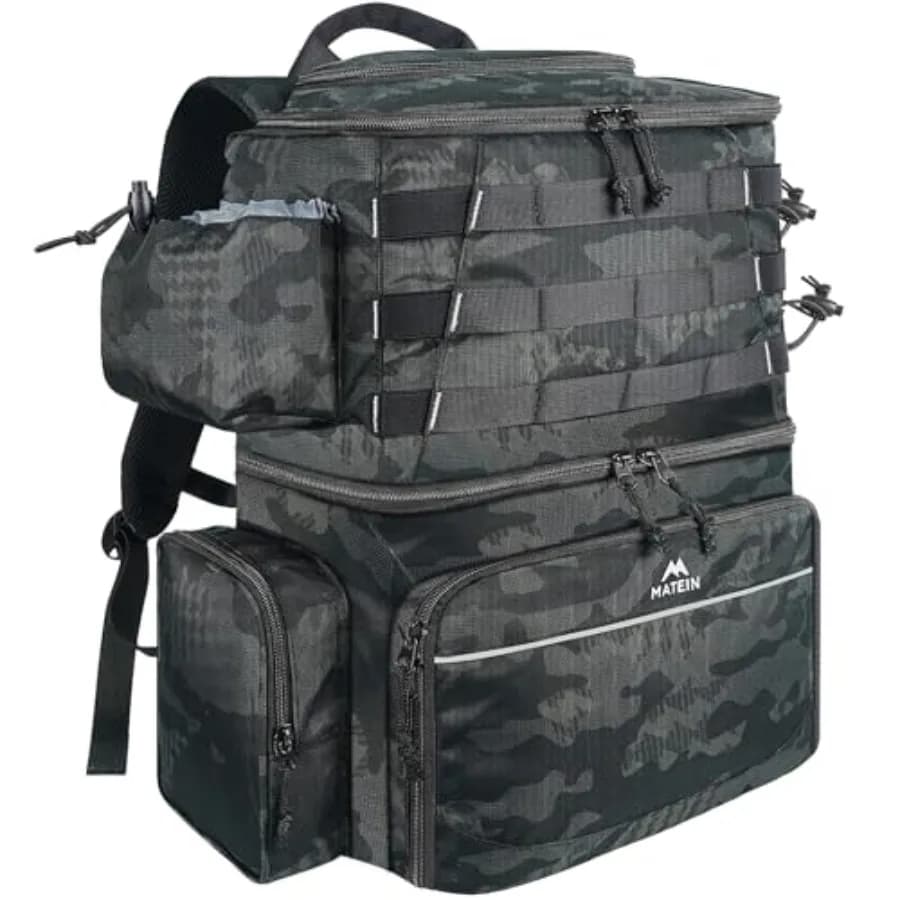 Waterproof Fishing Backpack with Cane Door and Thermal Disappearance, Bag Fishing Equipment for Men, Black, Resistant and Durable
