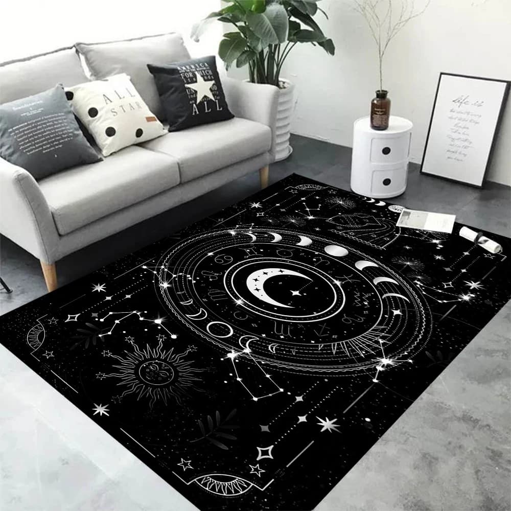 Strega Sole Luna Pentagramma Tappeto Altare per soggiorno Arredamento gotico Divano Tavolo Area Tappeti Bagno Zerbino Tappetini antiscivolo