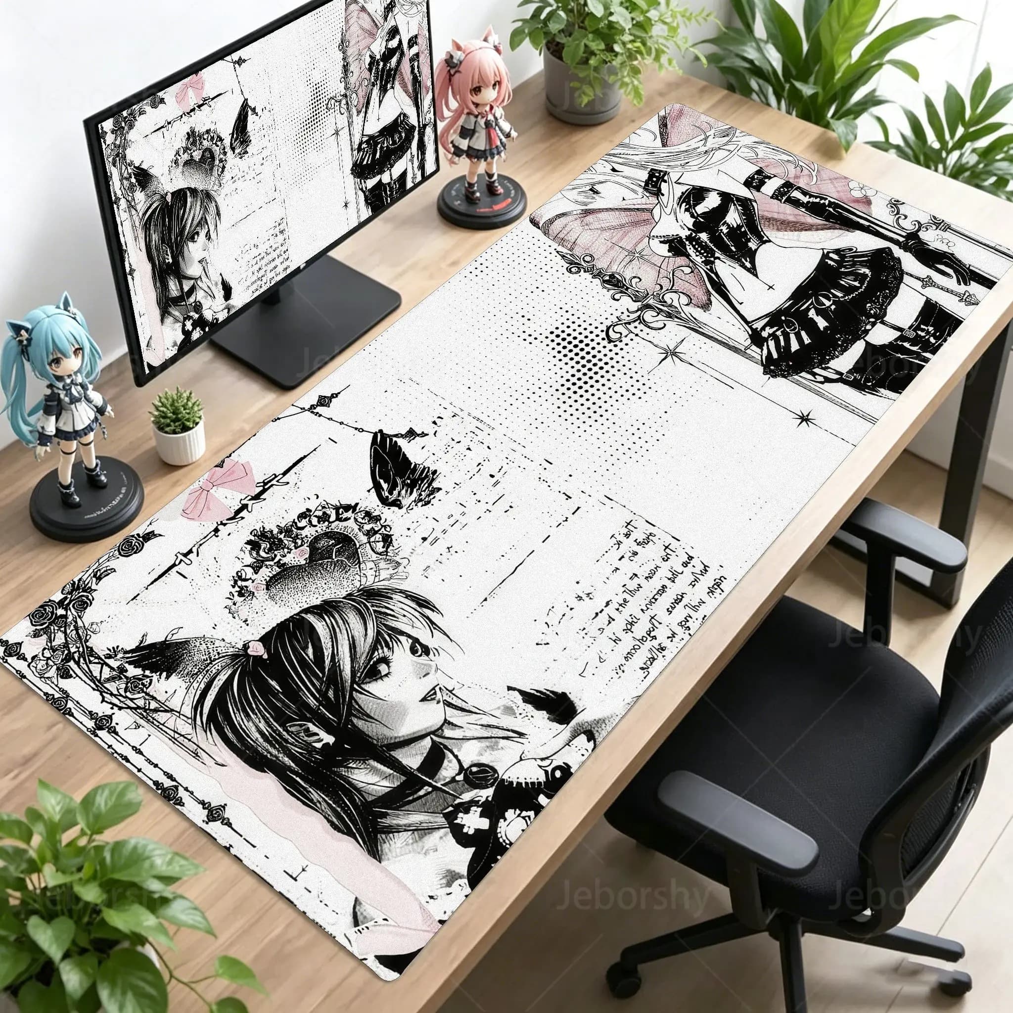 Nuovo Tappetino da Scrivania Misa Amane Light Yagami, Mousepad Anime Death Note, Tappetino per Mouse con Bordo Bloccato per Giocatori, Tappetini per Tastiera E-sports