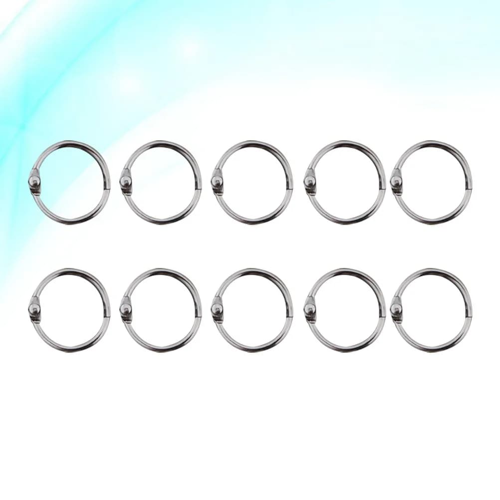 50Pcs 20Mm Sturdy Metal Binding Rings Snap Book Circles for Loose Leaf Paper Key Rings Photo Album Buckles Study Notes Classroom