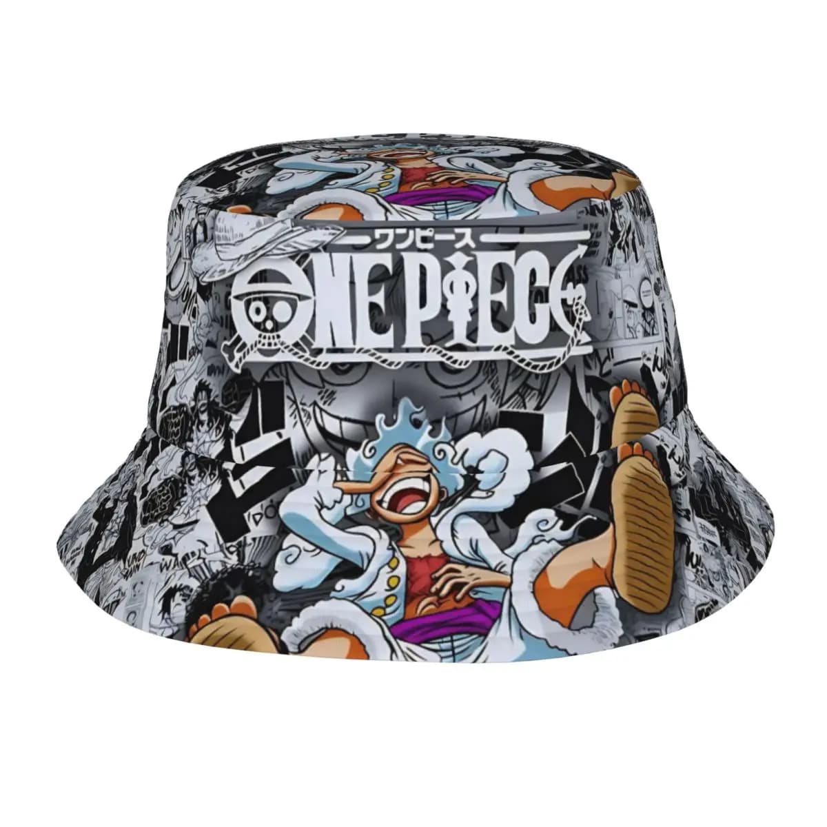One Piece Monkey D Luffy Gear Bucket Hats Summer Headwear Accessories Fishing Fisherman Hat for Camping Women Men Boonie Hat