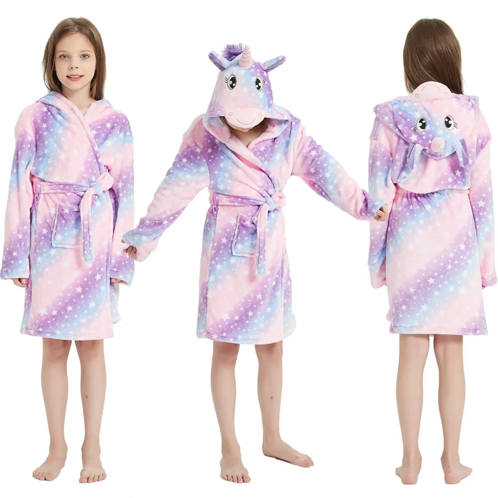 Nuovo Bambino Delle Ragazze Degli Indumenti Da Notte Per Bambini Autunno Inverno Indumenti Da Letto Per Bambini Del Fumetto Unicorno Husky Accappatoi Adolescente Homewear Pigiama Per Bambini