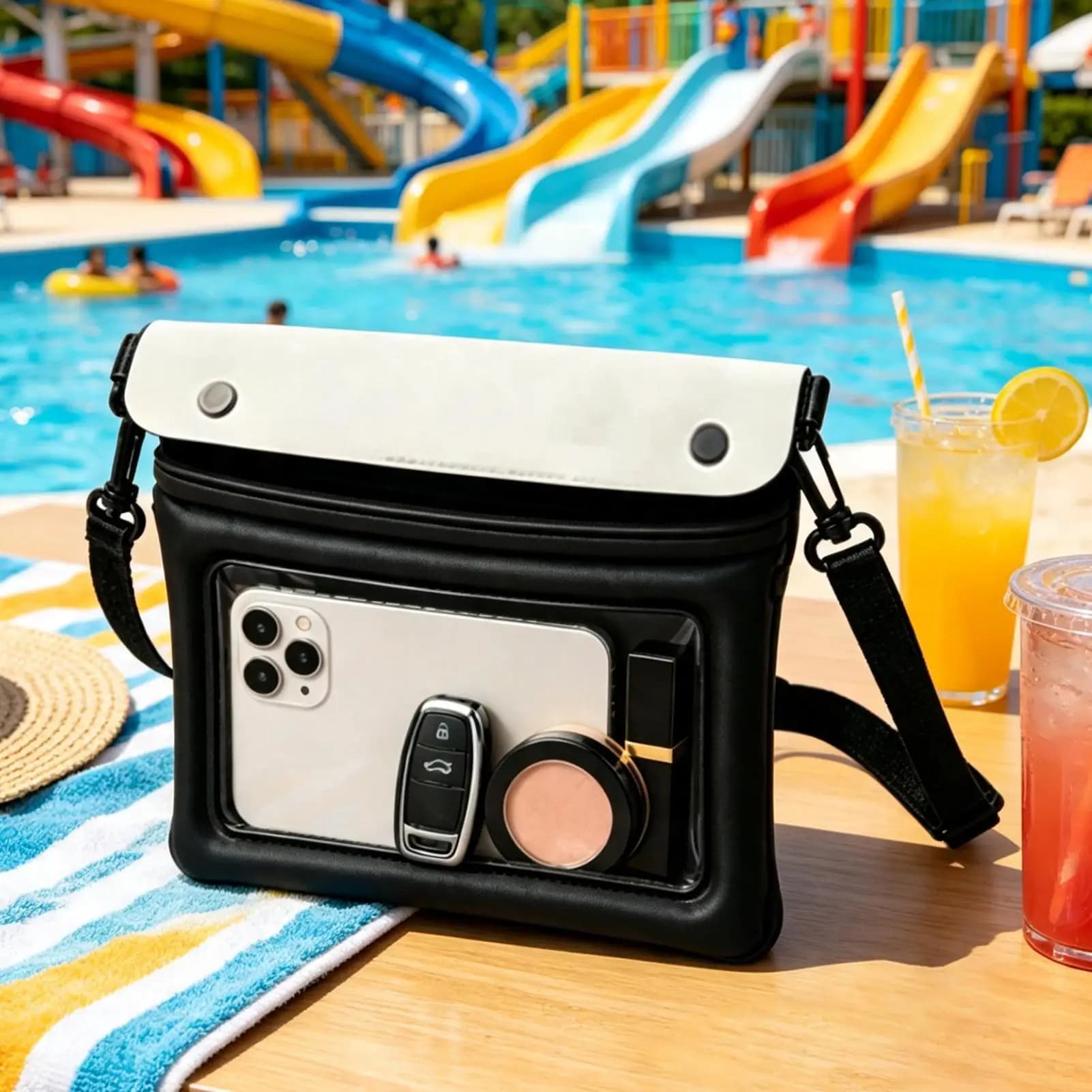 2 Pack Floating Adjustable Waterproof Phone Pouch Dry Bag for Beach Swimming Snorkeling Kayak Pool River