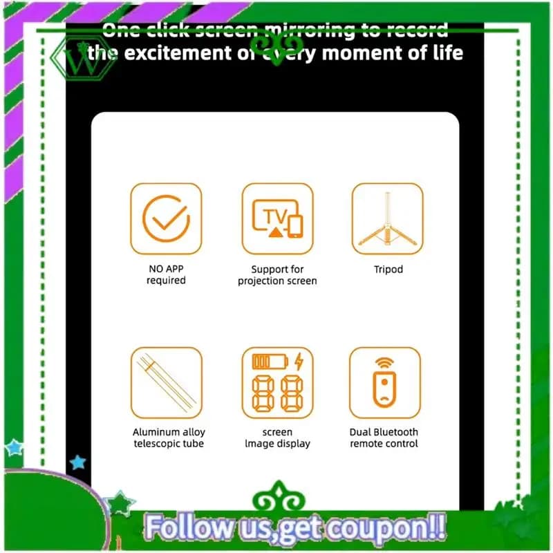 Reliable-CL07 Schermo Mirroring Selfie Stick WIFI Schermo di proiezione Treppiede Visualizzazione in tempo reale Selfie Monitor per Smartphone Vlog