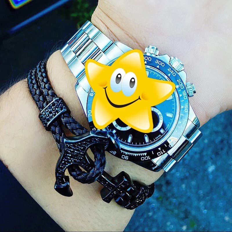 Bracciali Atolyestone Artillery con chiusura magnetica a forma di ancora, unici in acciaio inossidabile da uomo