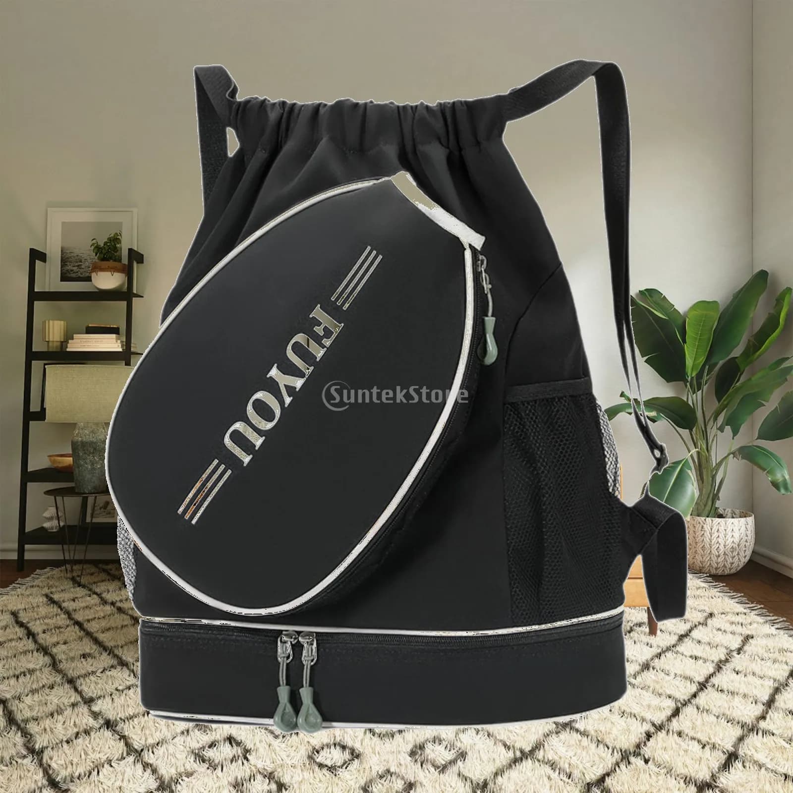 Tennis Backpack with Shoe Compartment Multi Pocket Sports Bag for Pickleball and Badminton Rackets