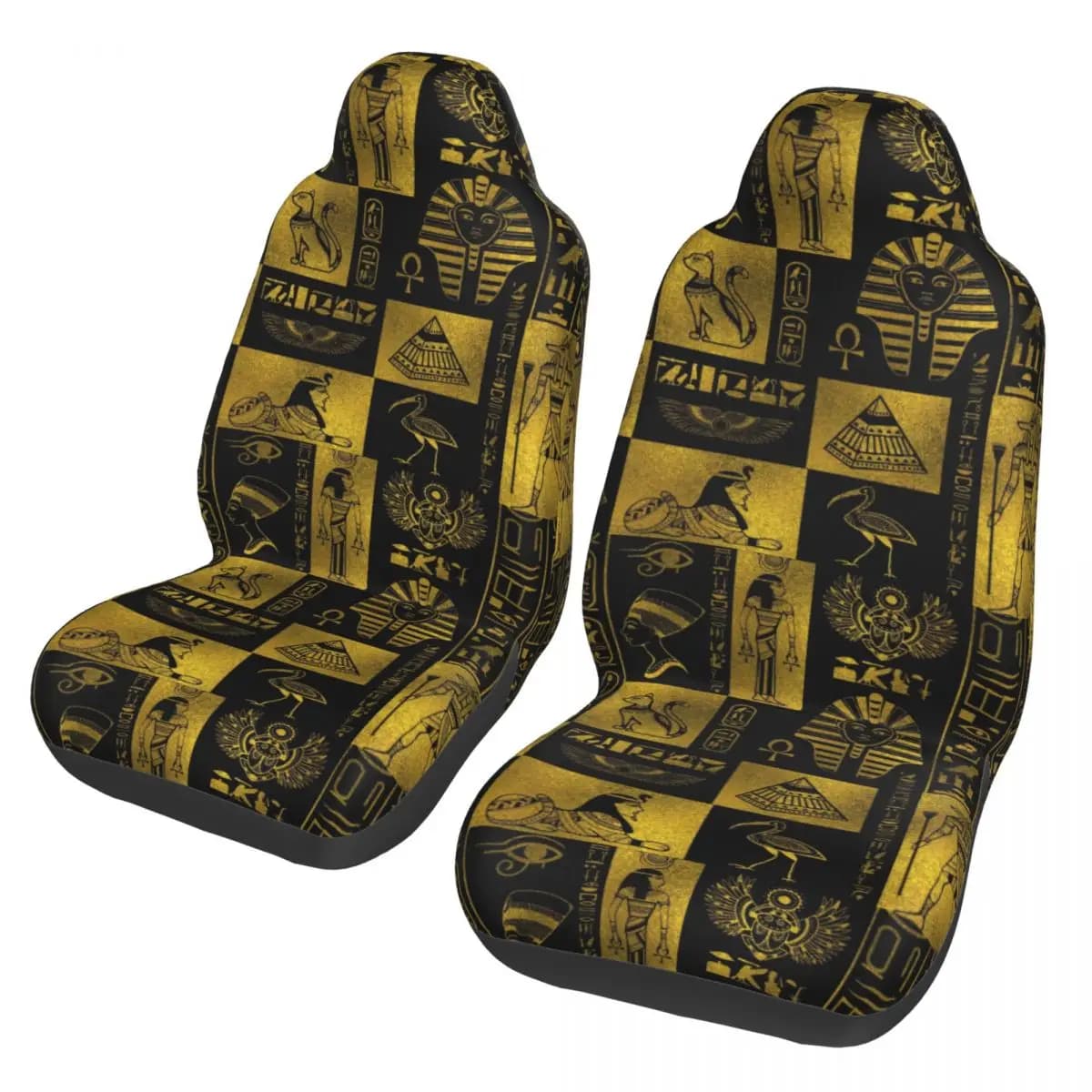 Universal Car Covers with Ieroglife Egizie in Oro, Protection for Auto Seats with Ancient Egypt theme, in Fiber