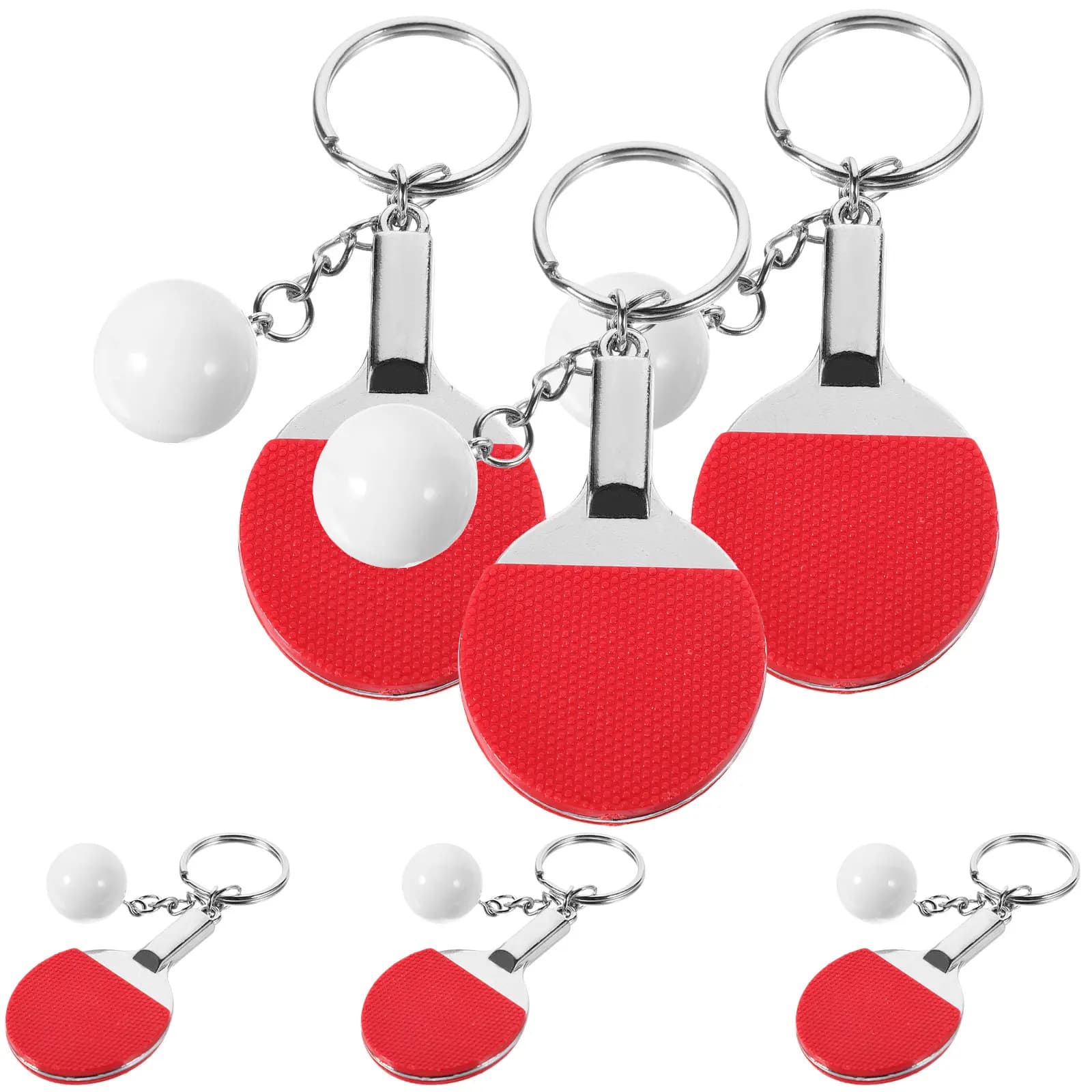 6 Pezzi Portachiavi Sportivo da Ping Pong, Ciondolo a Forma di Pallina, Robusto e Leggero, Decorazione per Chiavi Auto e Casa, Souvenir Regalo
