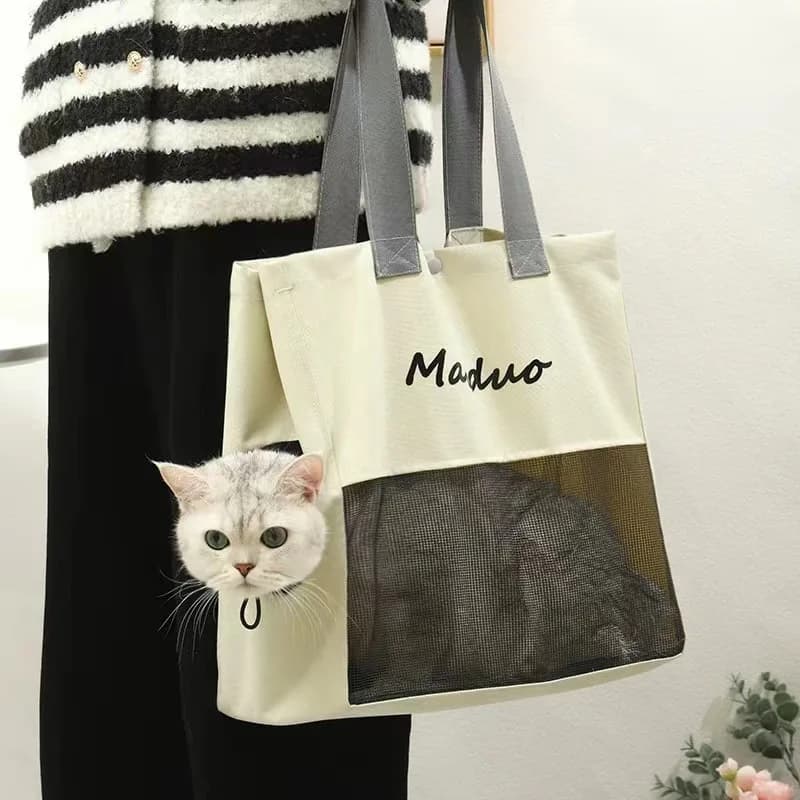 Borsa per Gatti per Uso Esterno, Trasportino Portatile e Traspirante per Cani e Gatti, Zaino in Tela per Animali Domestici