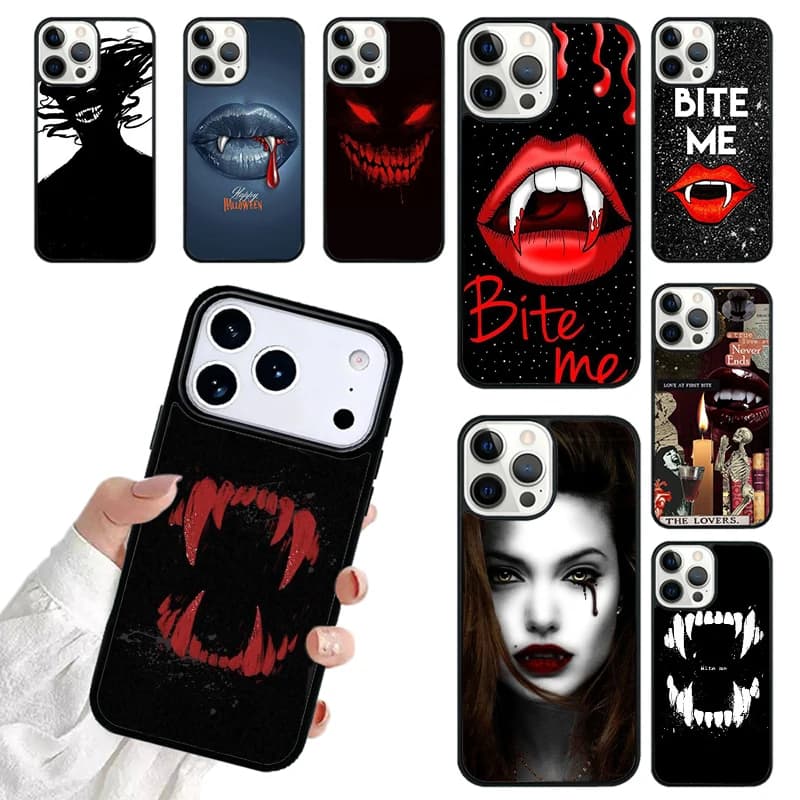 One Bite Gothic Phone Case For iPhone 17 16 15 14 13 12 11 Pro Max 17air Shockproof Cover Fundas