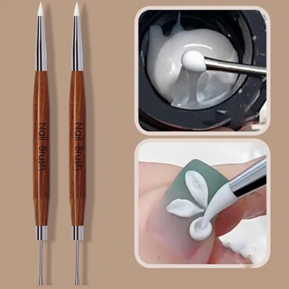 1/2Pc Double-ended Silicone Nail Art Penna Intagliata 16x1cm Multi-Funzione Mix Gel Nail Builder Penna Pittura FAI DA TE/Sculpture pennello per unghie