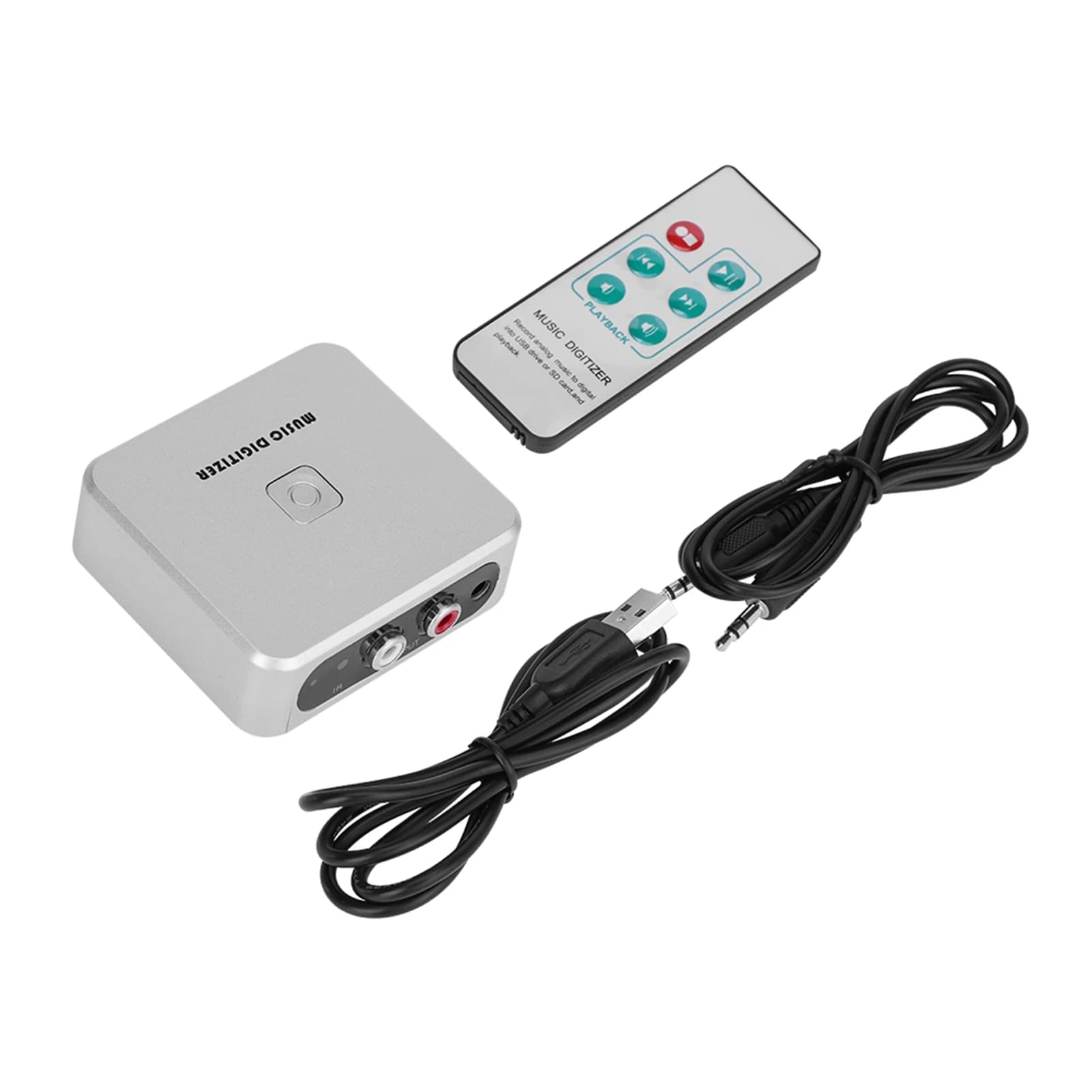 Convertitore Digitale RCA Canali Sinistro e Destro con Telecomando, 128Kbps, per USB/SD, Registratore Audio MP3 per Registrazione Musicale