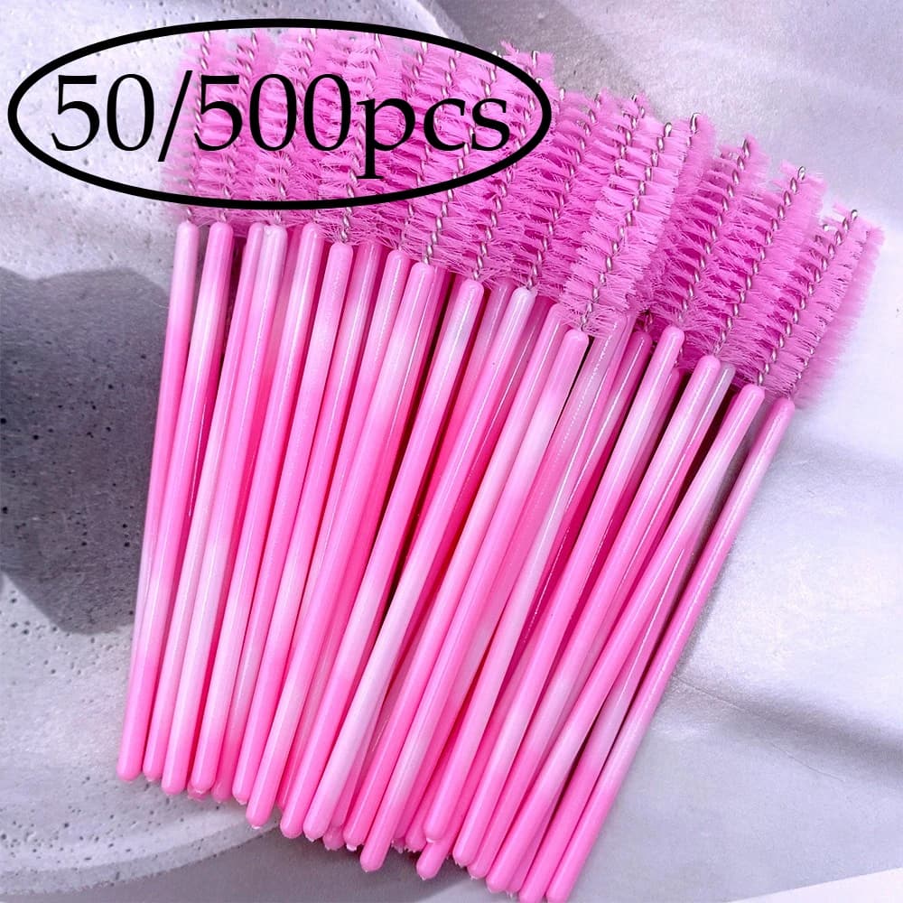 50/500Pcs Wholesale Eyebrow Brush Makeup Brushes Colorful Mascara Wand Applicator Eyelashes Brush Eyelash Extension Tools