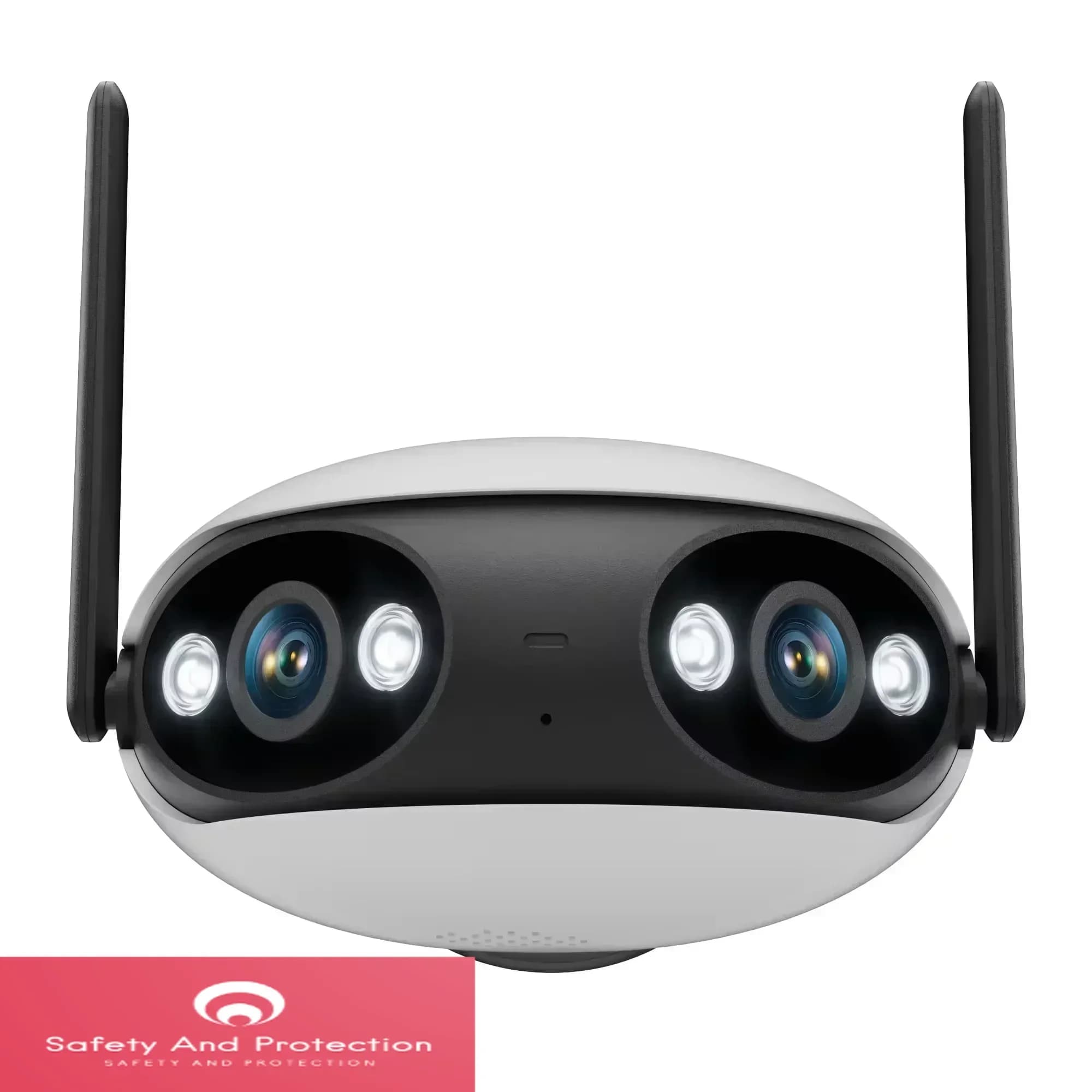 Telecamera di Monitoraggio Wireless 4MP per Cortile, Telecamera di Sicurezza Smart per Casa con Wi-Fi, Visione Grandangolare a 180 Gradi