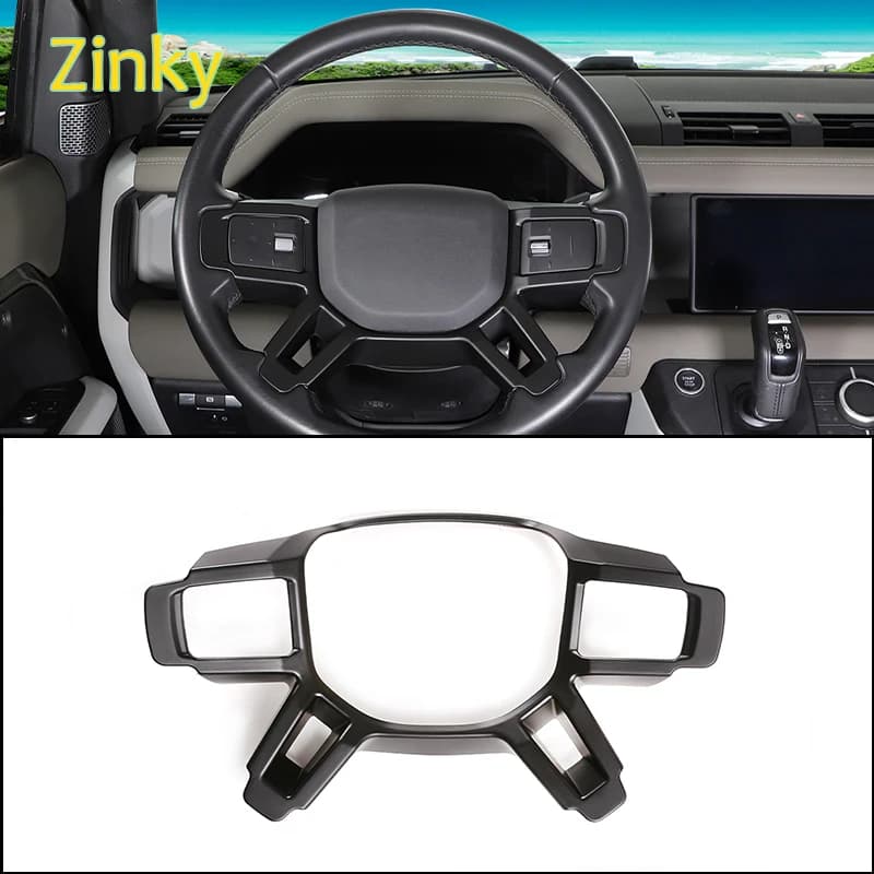 Carbon Fiber ABS interior wheel decorative frame cover for Land Rover Defender 90 110 130 L663 2020-2025