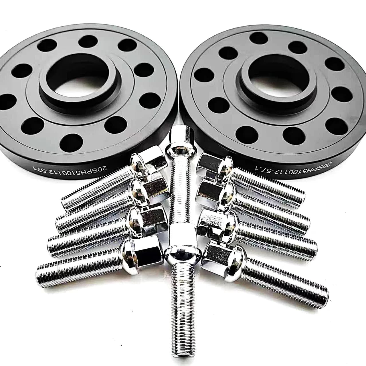 Accessori di modifica 20mm = 0,8 pollici 5X100 e 5x112 57,1 2 pezzi distanziatori ruota con bulloni a sfera 14*1,5 per VW Golf/Bora/Polo/Jetta