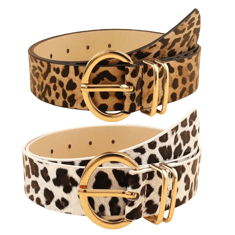 Cintura da donna in PU con stampa leopardata Goth Retro Versatile Jeans Accessori Cintura Hip Hop Y2k Cintura in pelle con motivo zebrato per ragazze