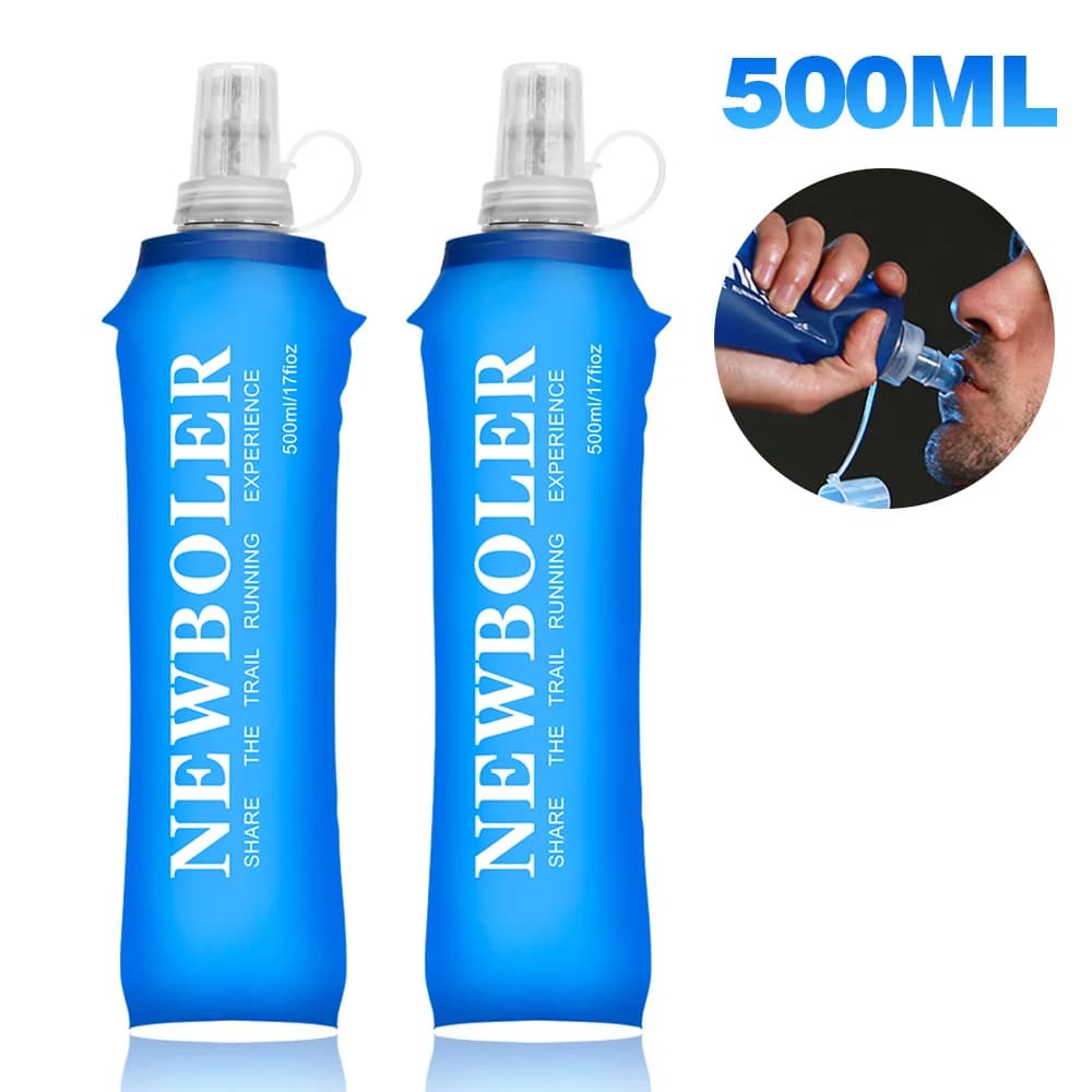 Outdoor 500ML Soft Silicone Water Bottles Sports Traveling Running kettle Water Bottles Bag