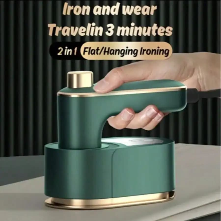 Ferro da Stiro a Vapore Portatile 2-in-1 / Stiratore per Vestiti da Viaggio / Vaporizzatore per Indumenti