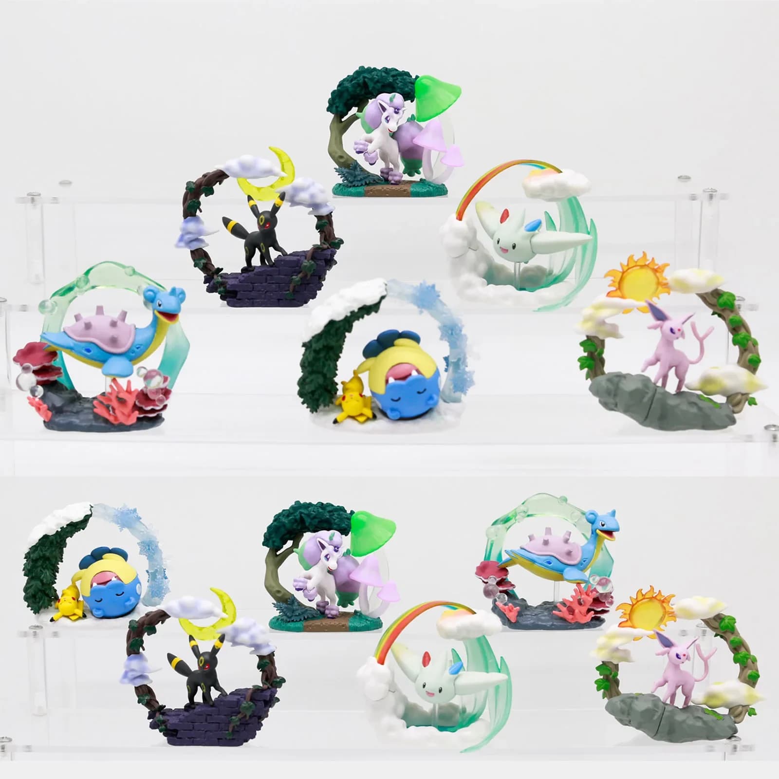 Pokemon In Miniatura Circolare Diorama Collezione Cieca Scatola Espeon Umbreon Togekiss Lapras Spheal Ponyta Pikachu Ornamenti Giocattoli