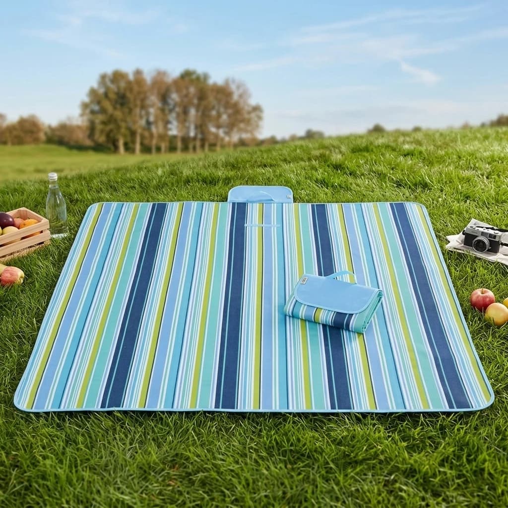 Family Picnic Blanket Waterproof Oxford Cloth Mat for Camping Beach Grass Travel Foldable Anti-Moisture Outdoor Tool Durable