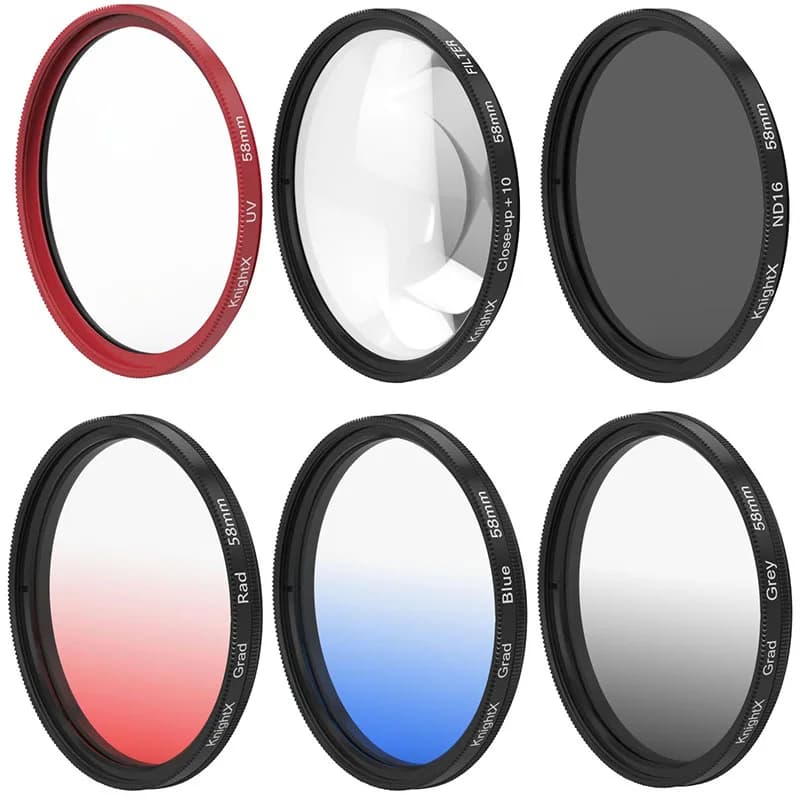 KnightX FLD UV CPL polarizzatore ND Star filtro obiettivo fotocamera per canon sony nikon 52mm 58mm 67mm foto d5500 2000d 1200d 60d 50d set