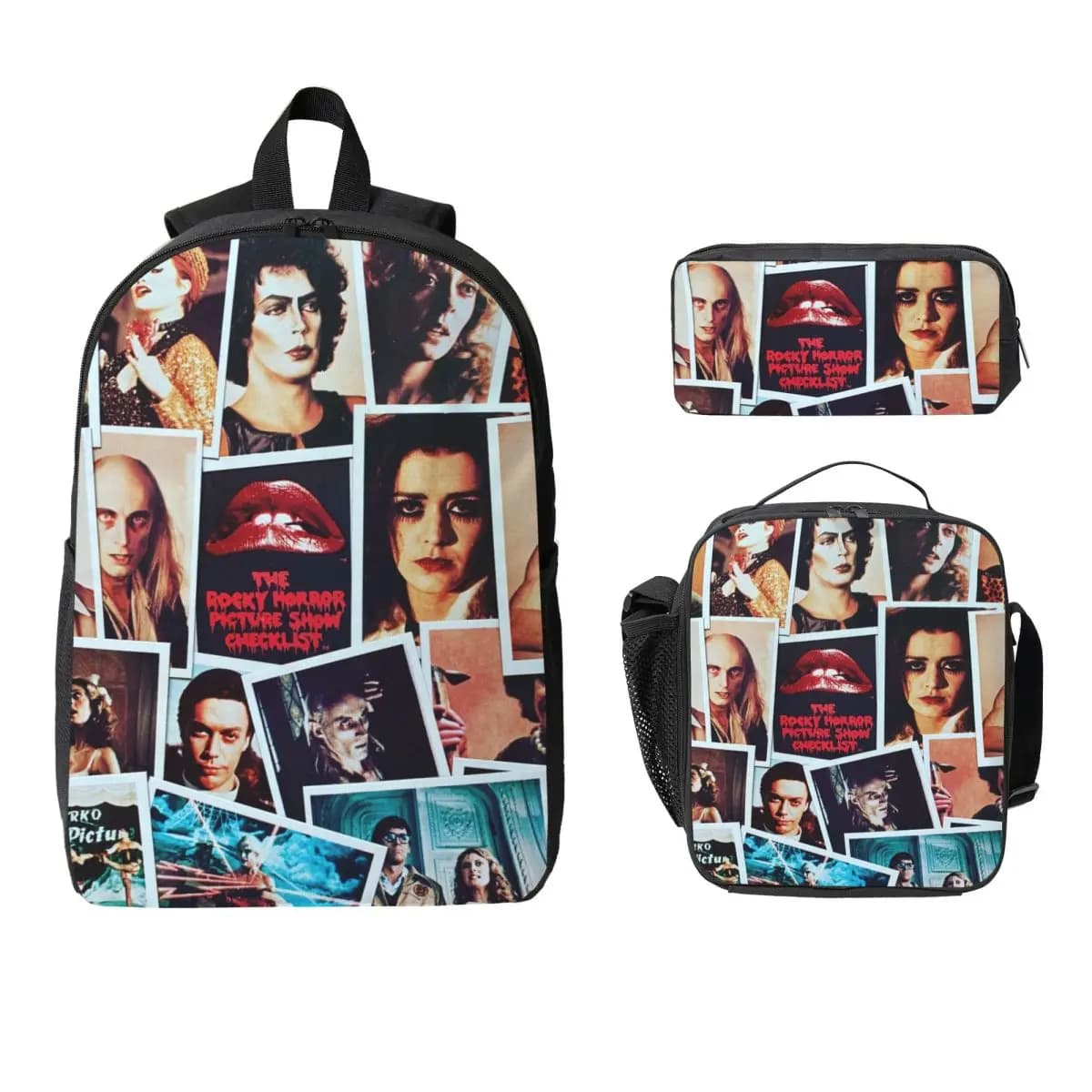 3Pcs Classic Rocky Accessories Backpack Set for Boy Girl Pencil Boxes Bookbag Sets with Lunch Box For School Students Daypack
