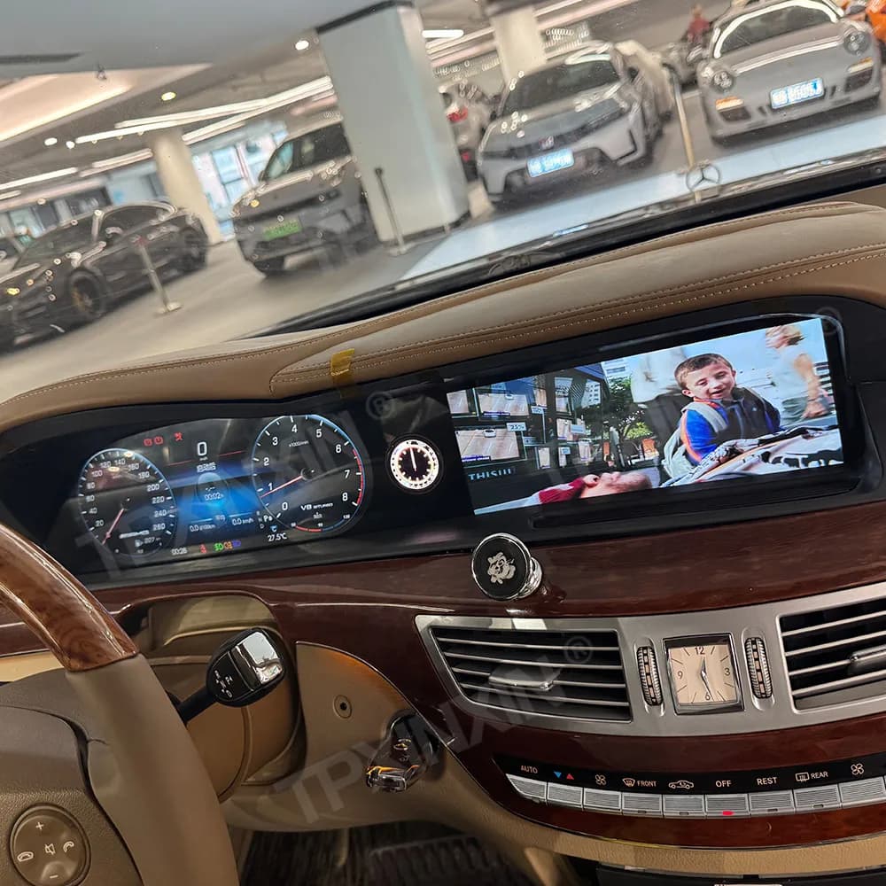 Car Digital Cluster Multimedia Player For Mercedes Benz S Class W221 2006-2013 Dual Screen GPS Navigation Stereo 24.6" Head Unit