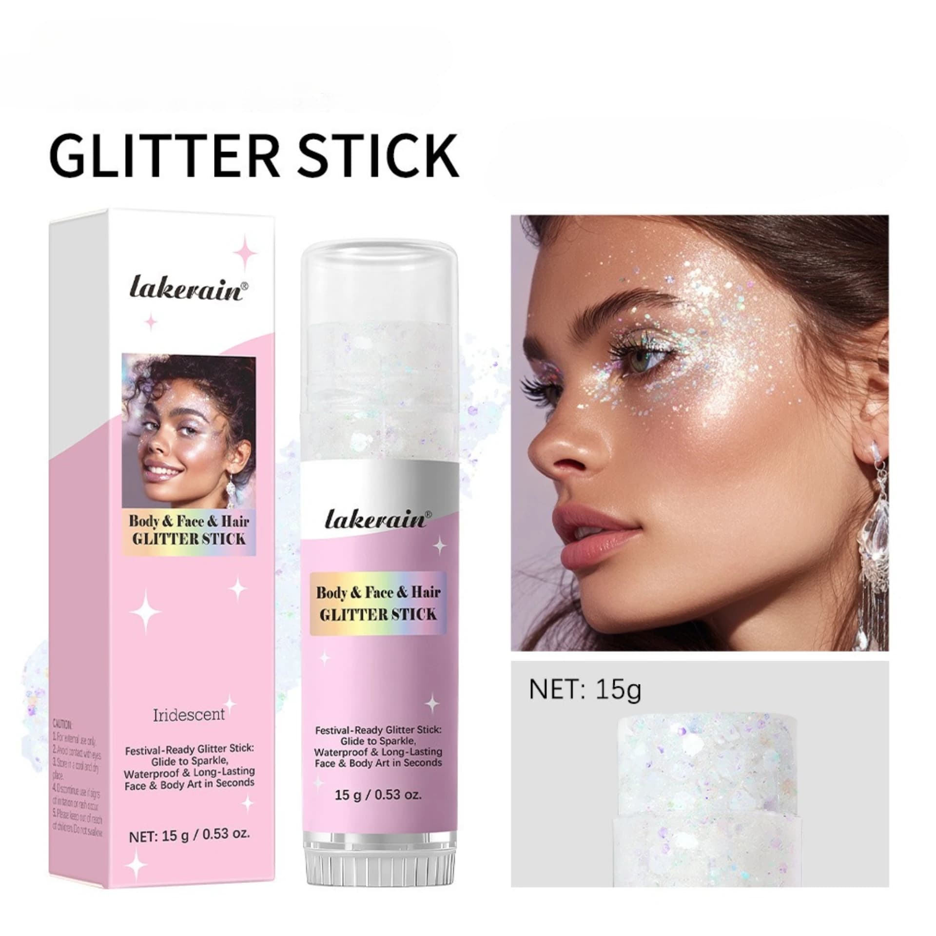 Gel Glitter per Viso e Corpo, Ombretto in Stick Facile da Applicare, Migliora l'incarnato, Modifica il Viso, Cosmetici per Trucco da Palcoscenico