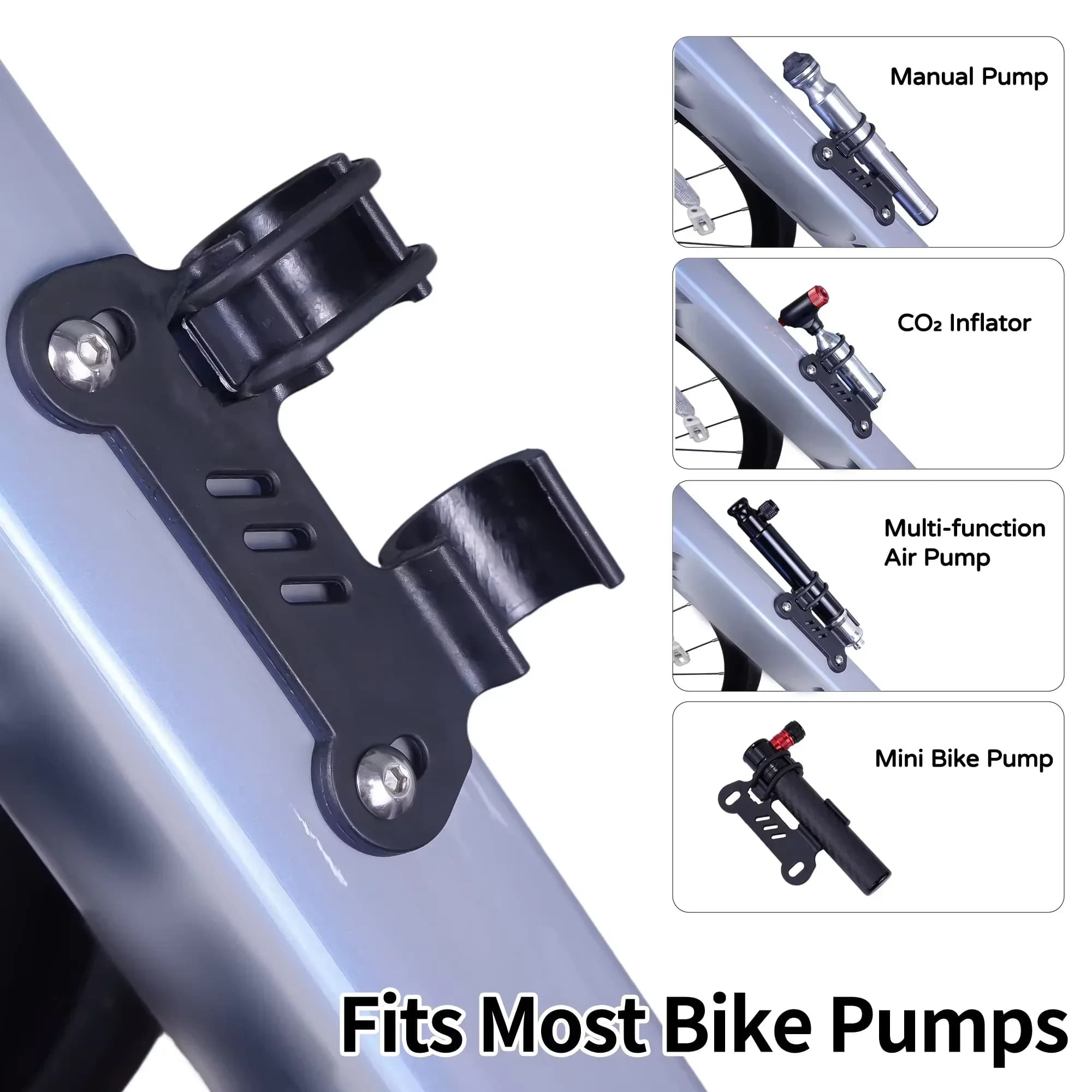 Bicycle Pump Holder Mini Hand Pump Bracket Bicycle Pump Holder Clip Bracket-Fixed Support for Easy Cycling Bike Accessories