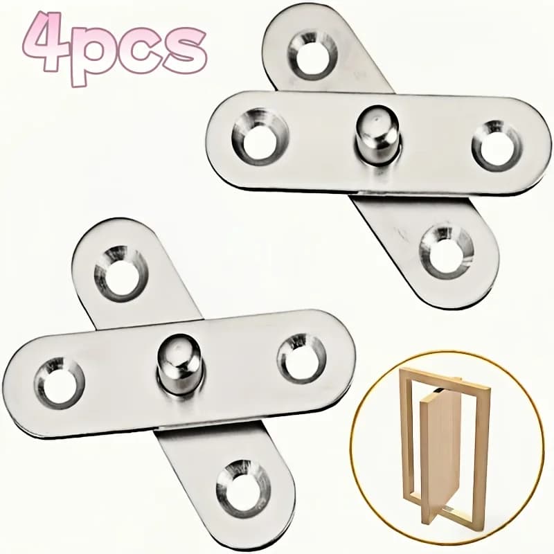 Heavy Duty Stainless Steel 360° Rotating Hidden Pivot Hinges Removable Shaft Concealed Hinges for Cabinet Furniture Door Replac