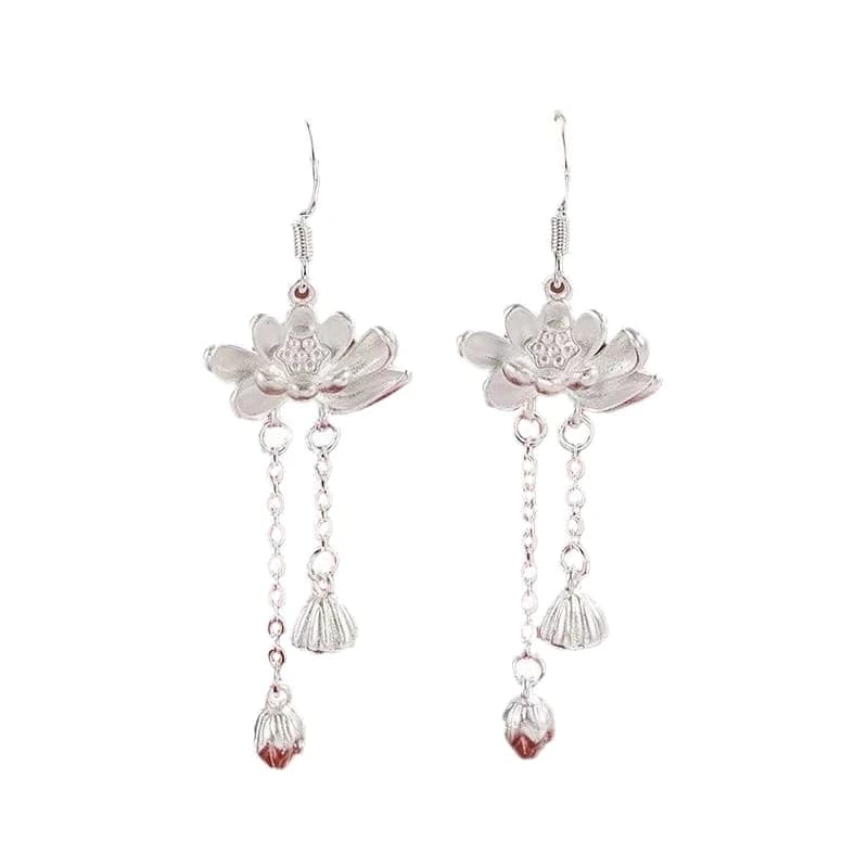 Orecchini Pendenti Lunghi alla Moda con Nappe, Stile Cinese, a Forma di Fiore, Elegante Ornamento Quotidiano per Donne e Ragazze - Vendita Calda