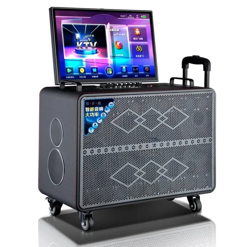 Macchina per ordinare brani pieghevole con schermo display per karaoke domestico e balli di gruppo all'aperto