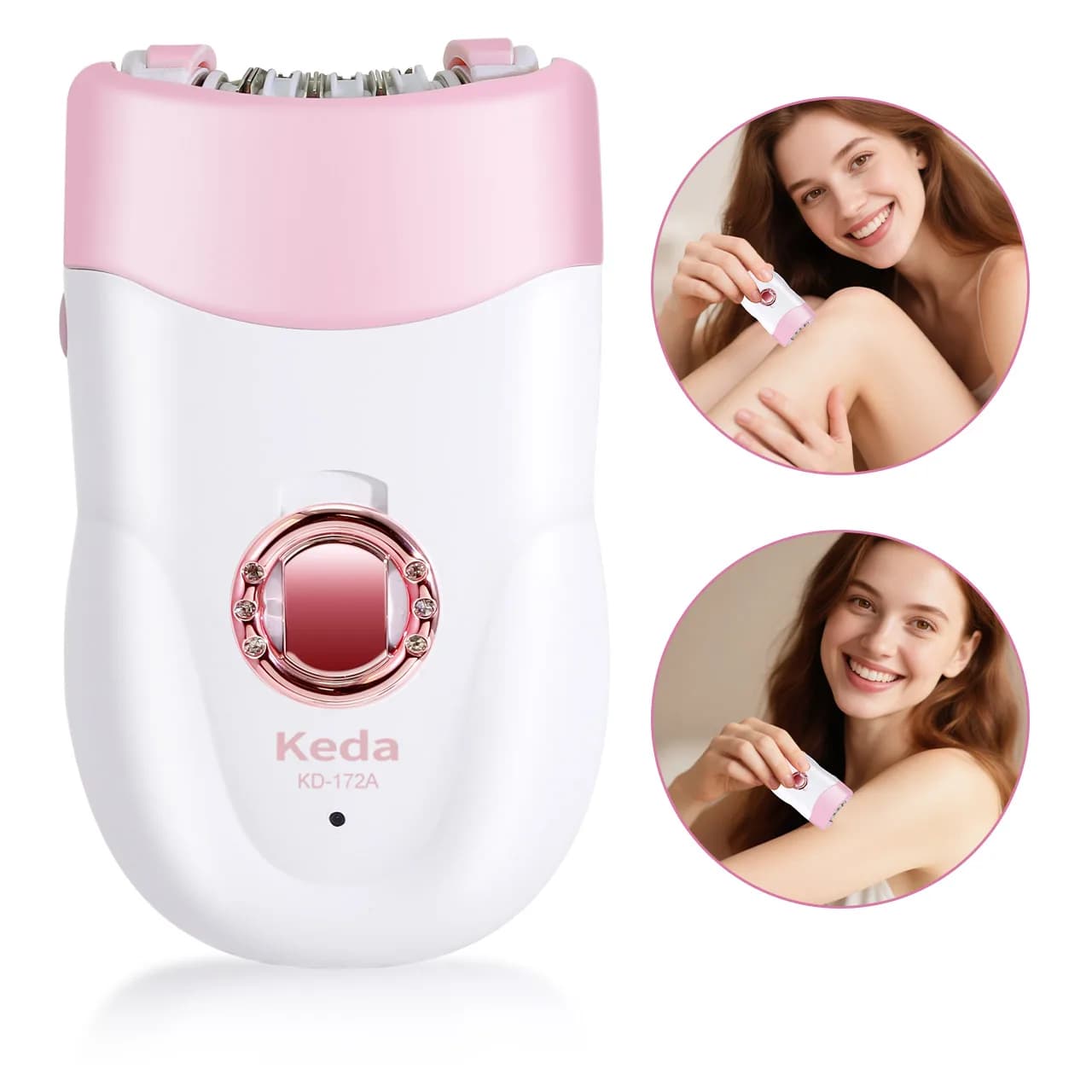 Keda Mini portable rechargeable device for women hair removal Device for armpit hair removal with universal clip wheel for the whole body